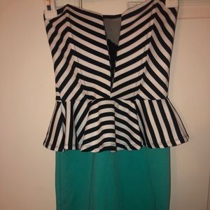 Strapless split dress